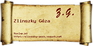 Zlinszky Géza névjegykártya